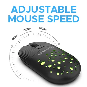 Amkette Hush Pro Spectra 2.4 GHz Silent Switch Wireless Mouse with Ergonomic Design (Black) overview 6