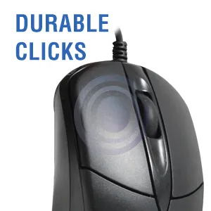 Amkette Kwik Pro 8 Wired USB Mouse with 3 Buttons for PC/Laptop (Black) overview 4