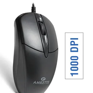 Amkette Kwik Pro 8 Wired USB Mouse with 3 Buttons for PC/Laptop (Black) overview 5
