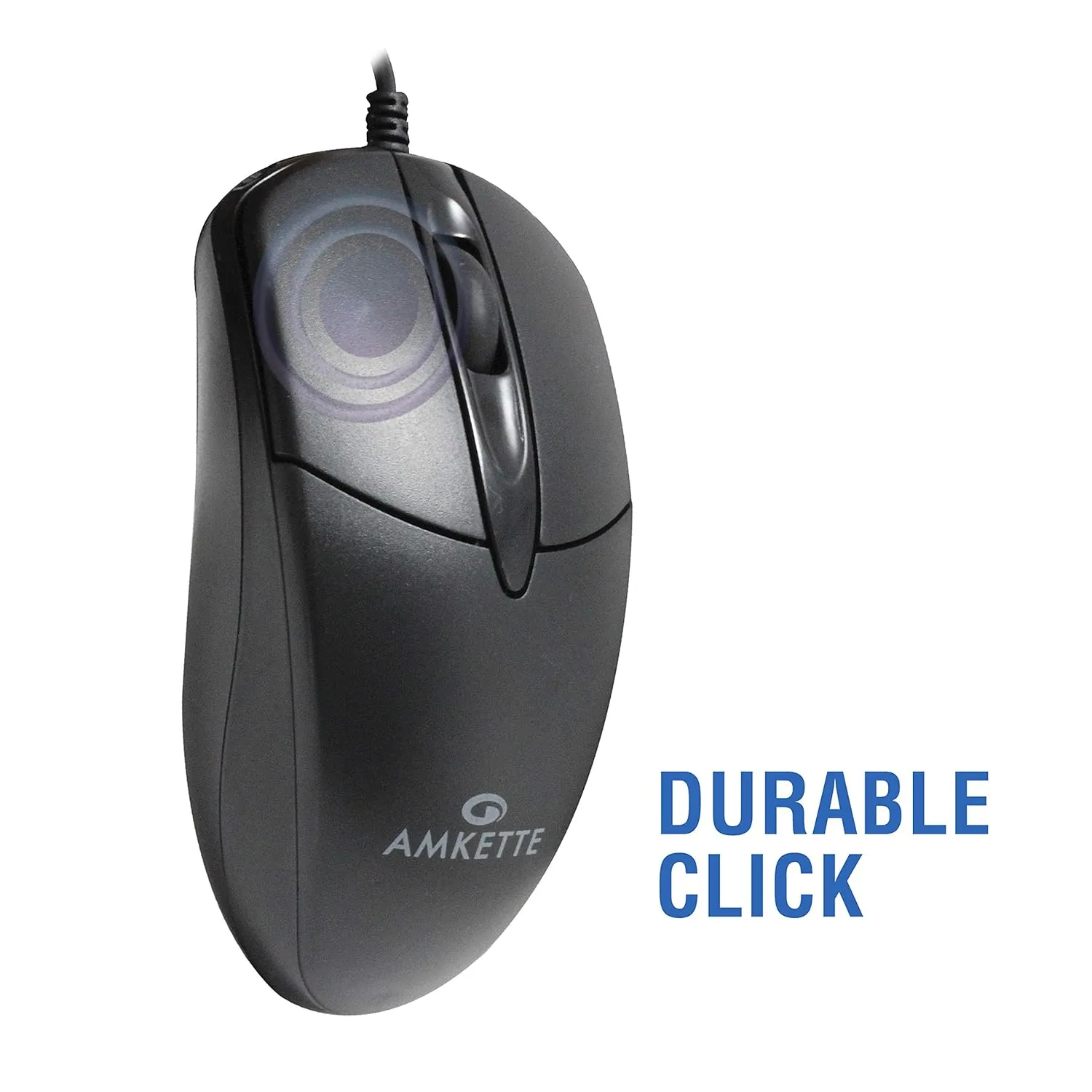 Amkette Kwik Pro 8 Wired USB Mouse with 3 Buttons for PC/Laptop (Black) overview 7