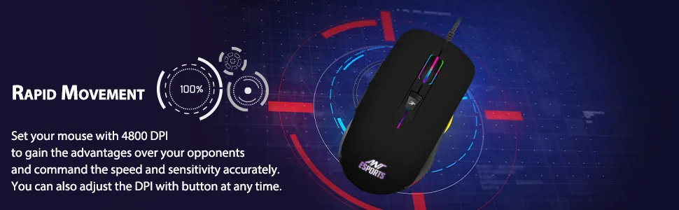Ant Esports GM100 RGB Gaming Mouse (Black) overview 3