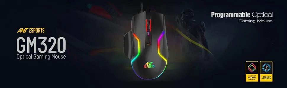 Ant Esports GM320 RGB Gaming Mouse (Black) overview 1