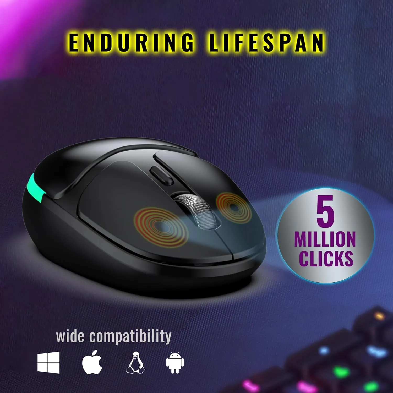 Ant Esports GM325 PRO Mini Wireless Static RGB Gaming Mouse (Black) overview 2