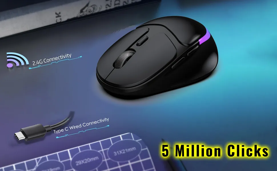 Ant Esports GM325 PRO Mini Wireless Static RGB Gaming Mouse (Black) overview 7