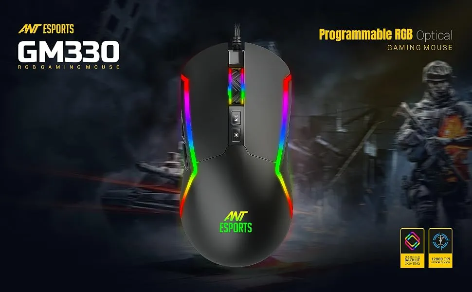 Ant Esports GM330 RGB Gaming Mouse (Black) overview 1