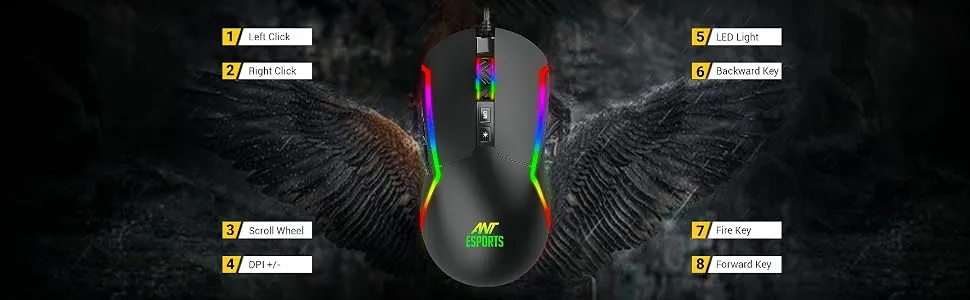 Ant Esports GM330 RGB Gaming Mouse (Black) overview 5