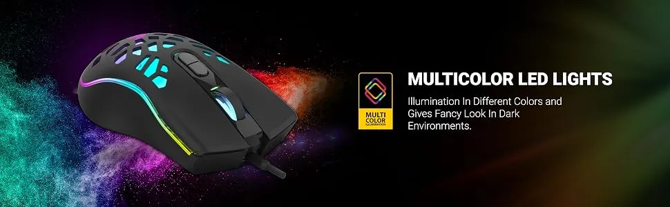 Ant Esports GM80 Wired Gaming Mouse (3600 DPI, Optical Sensor, Black) overview 2