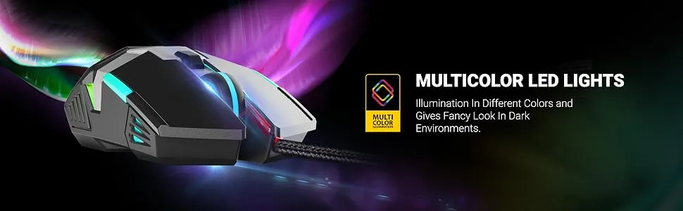 Ant Esports GM90 Wired Gaming Mouse (3200 DPI, Optical Sensor, RGB Lighting, Black) overview 6