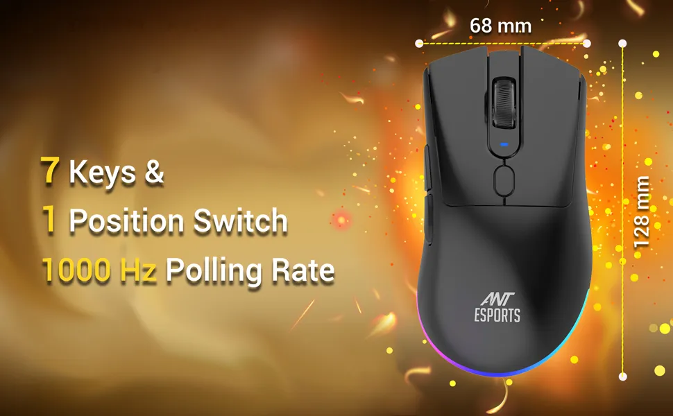 Ant Esports GM900 Pro Gaming Mouse with Charging Dock (Black) overview 4