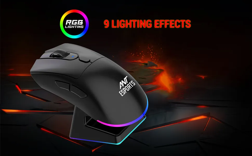 Ant Esports GM900 Pro Gaming Mouse with Charging Dock (Black) overview 5