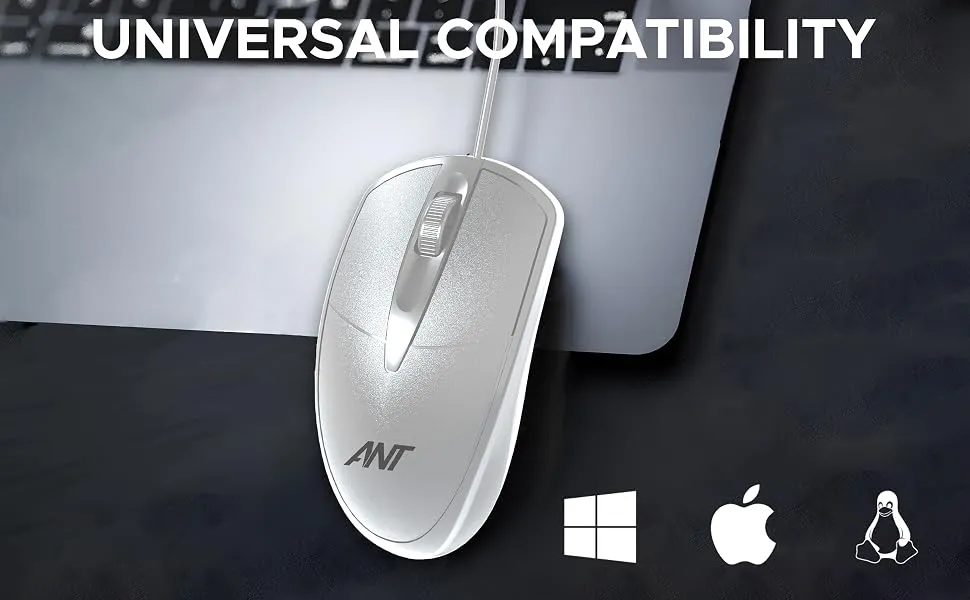 Ant Esports Globe 10 Wired Optical Mouse with 1200 DPI (White) overview 4