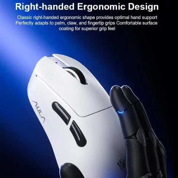 Aula SC900Pro Tri-Mode Wireless Gaming Mouse (White) overview 1