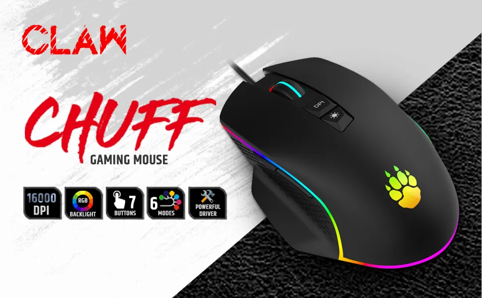 CLAW Chuff Wired Gaming Mouse overview 1