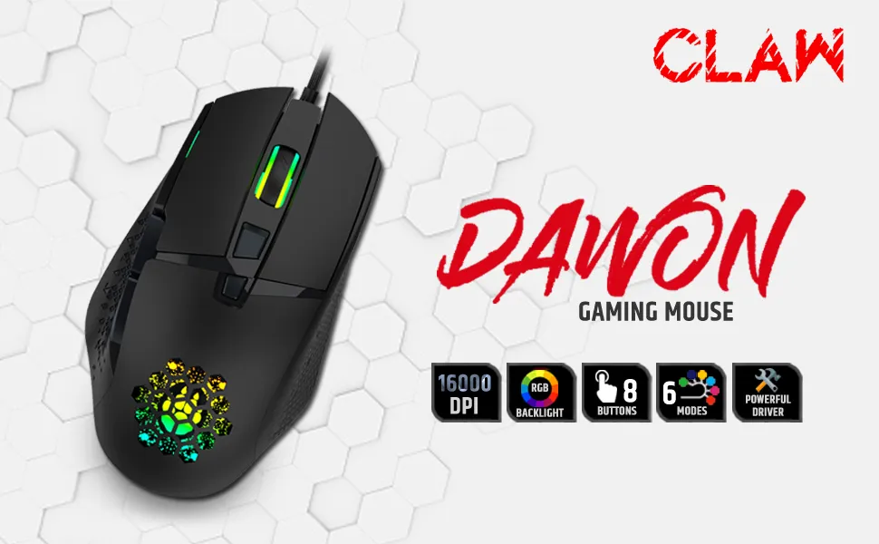 CLAW Dawon Wired Gaming Mouse overview 1