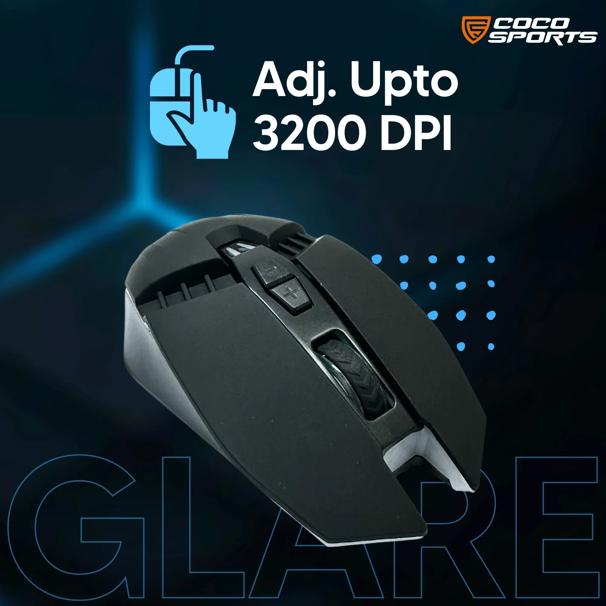 Coconut Glare Wireless Ergonomic Gaming Mouse,6 Button ,2.4GHz+BT overview 6