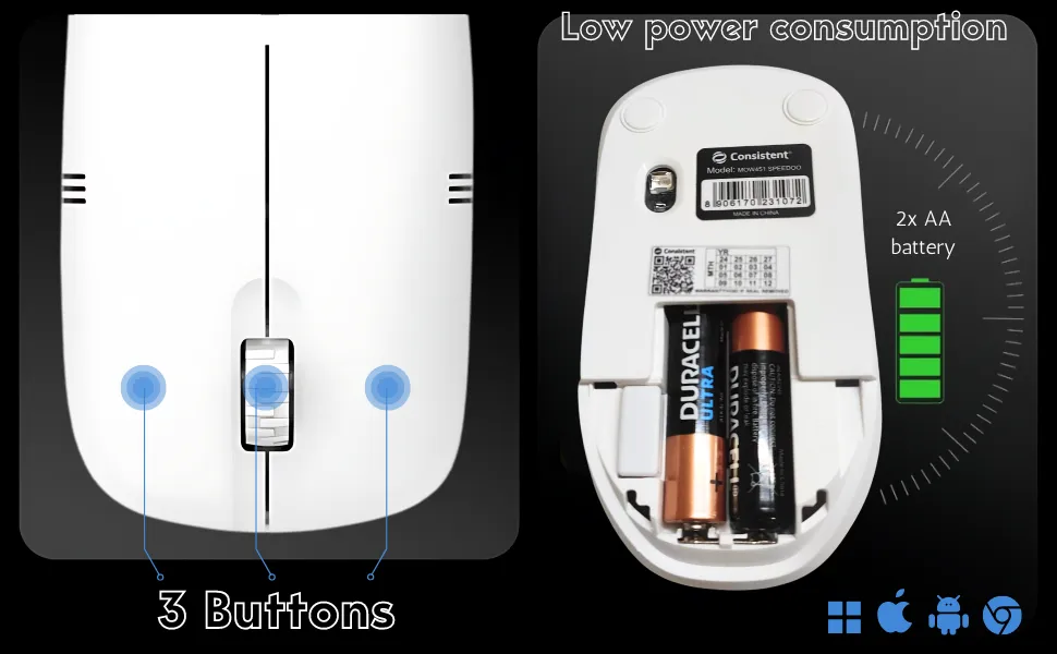 Consistent Dezire Wireless Mouse 2.4G Portable Mobile Optical Office Mouse with USB (MOW452) overview 5