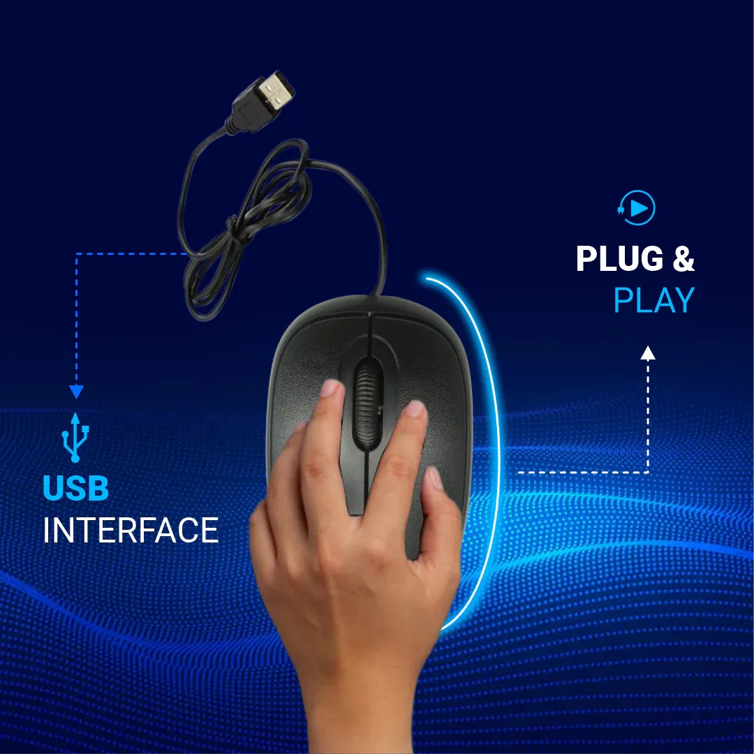 Consistent Nova Wired Mouse | Ergonomic Design | 1000 DPI | Optical Sensor overview 3