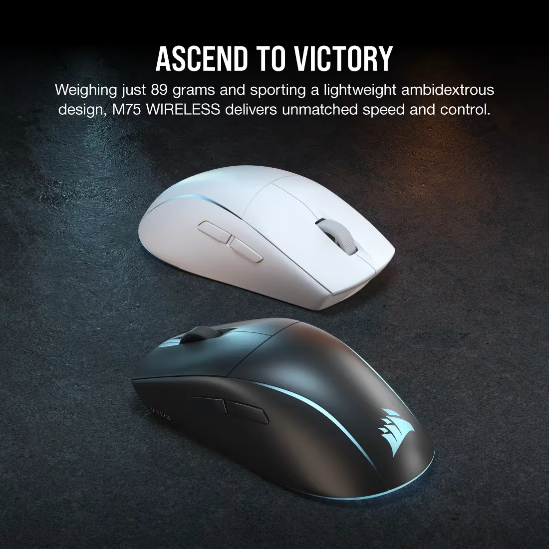 Corsair M75 WIRELESS Lightweight RGB Gaming Mouse, Black (CN) overview 1