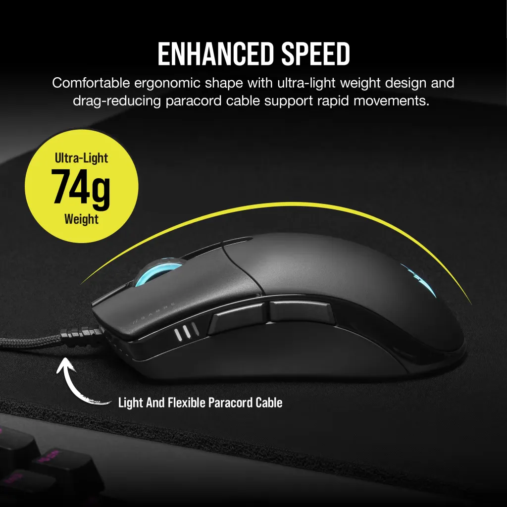 Corsair SABRE RGB PRO Champion Series Ultra-Light Gaming Mouse overview 2