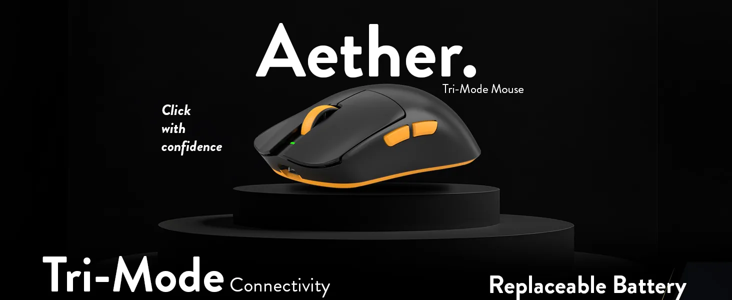 Cosmic Byte Aether Tri-Mode Wireless Gaming Mouse (Black) overview 1