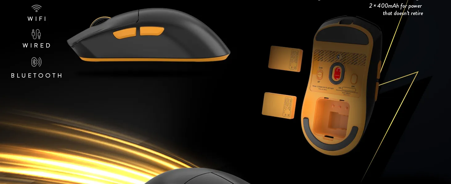 Cosmic Byte Aether Tri-Mode Wireless Gaming Mouse (Black) overview 2