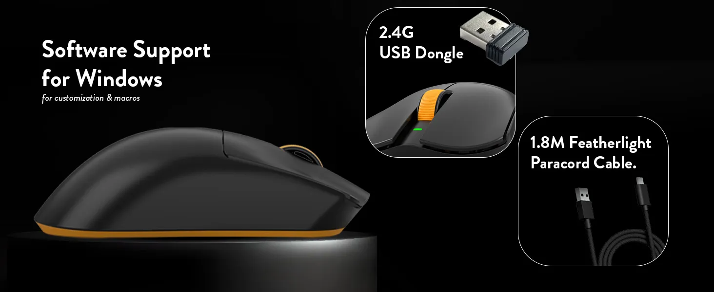 Cosmic Byte Aether Tri-Mode Wireless Gaming Mouse (Black) overview 7