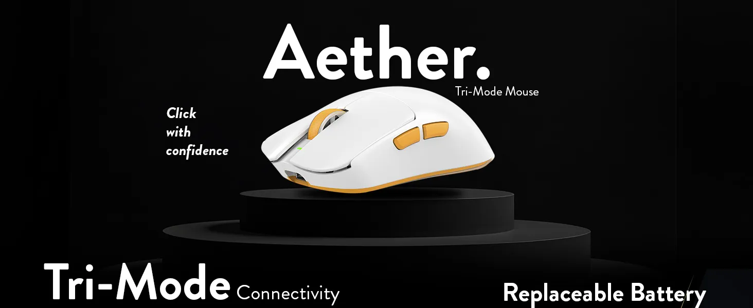 Cosmic Byte Aether Tri-Mode Wireless Gaming Mouse (White) overview 1