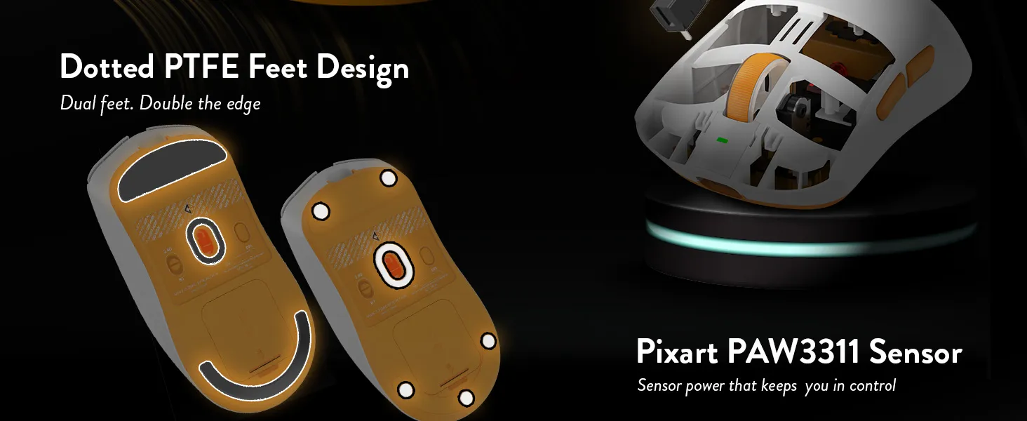 Cosmic Byte Aether Tri-Mode Wireless Gaming Mouse (White) overview 4