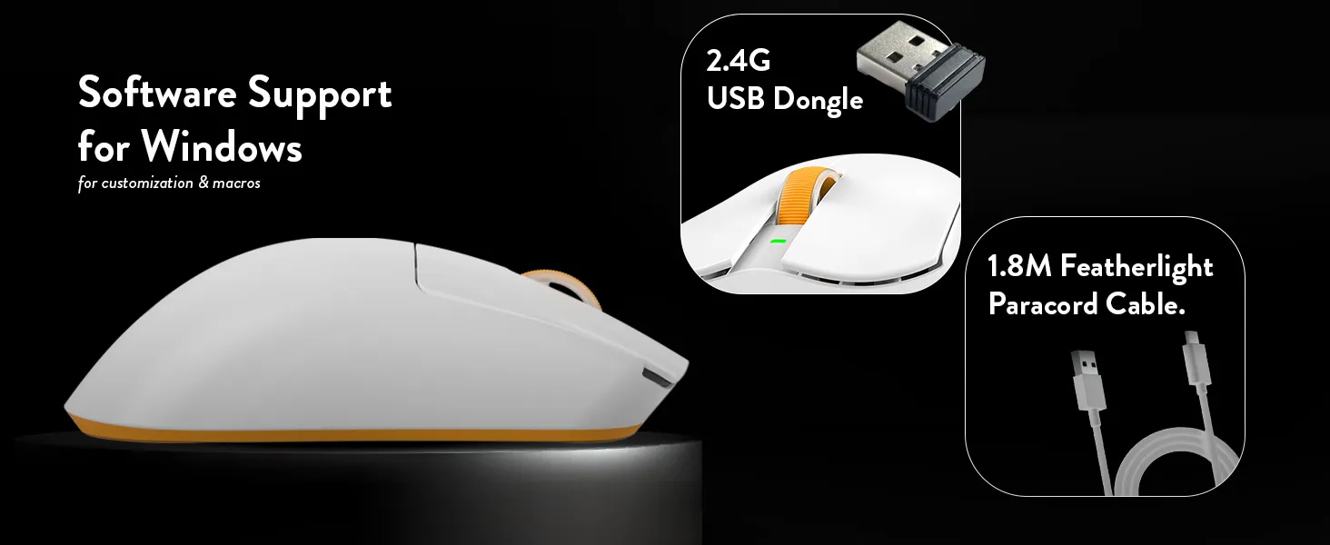 Cosmic Byte Aether Tri-Mode Wireless Gaming Mouse (White) overview 7