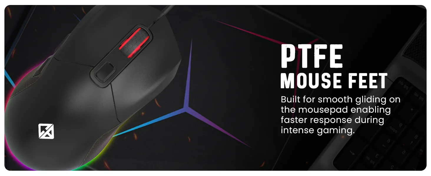 Cosmic Byte Firestorm RGB Wired Gaming Mouse with PTFE feet overview 5