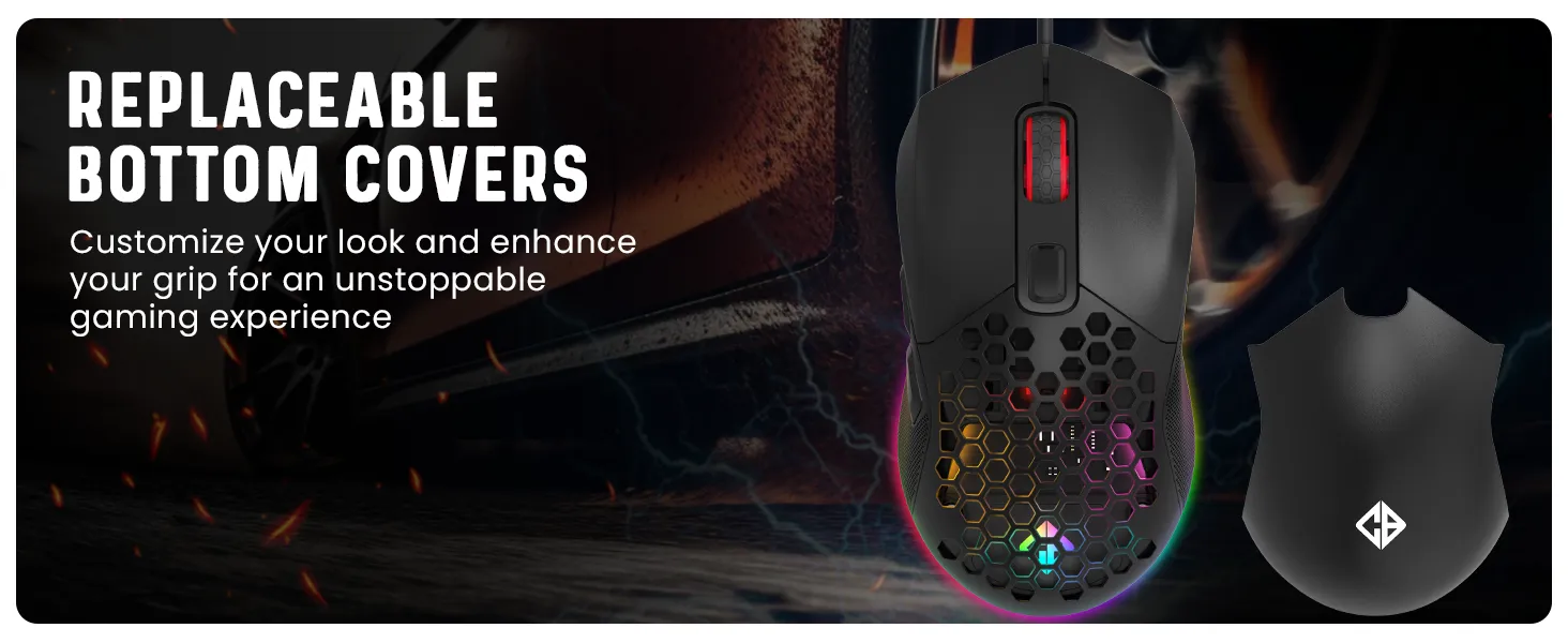 Cosmic Byte Firestorm RGB Wired Gaming Mouse with PTFE feet overview 6