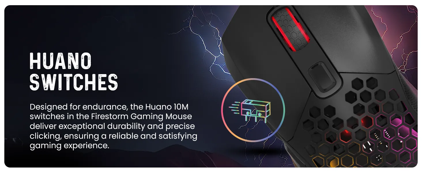 Cosmic Byte Firestorm RGB Wired Gaming Mouse with PTFE feet overview 8