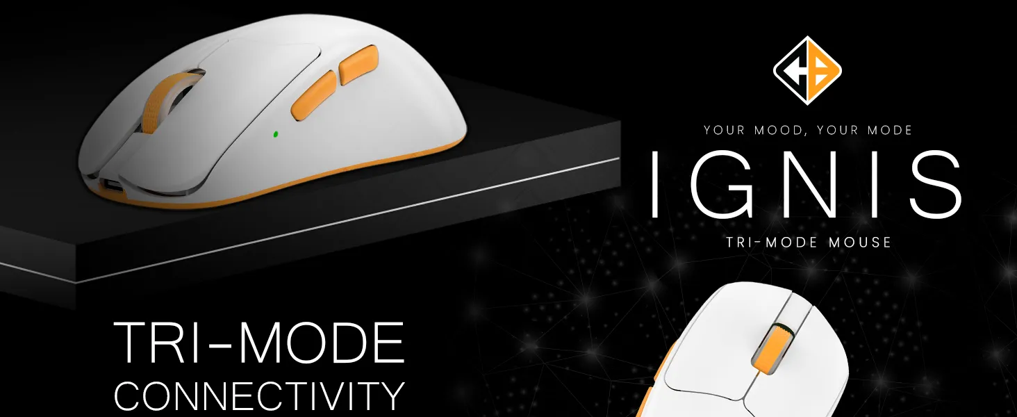 Cosmic Byte Ignis Wireless Tri-Mode Gaming Mouse (White) overview 1