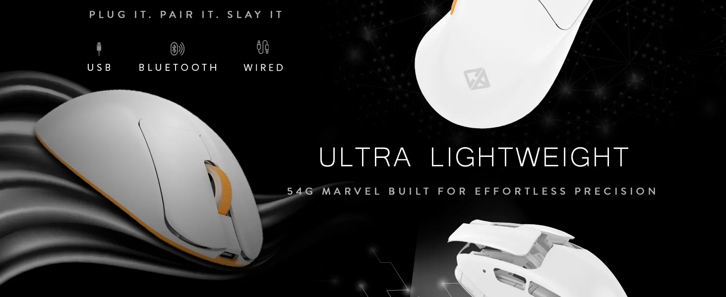 Cosmic Byte Ignis Wireless Tri-Mode Gaming Mouse (White) overview 2