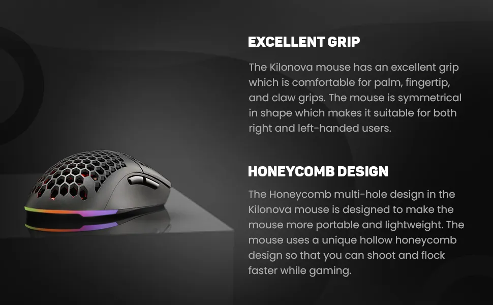 Cosmic Byte Kilonova PRO 3389IC RGB Wired Gaming Mouse with Pixart 3389 Sensor, Ultra Lightweight 73grams, Adjustable Weights, Paracord Cable, Replaceable Top Cover and Side Buttons overview 3