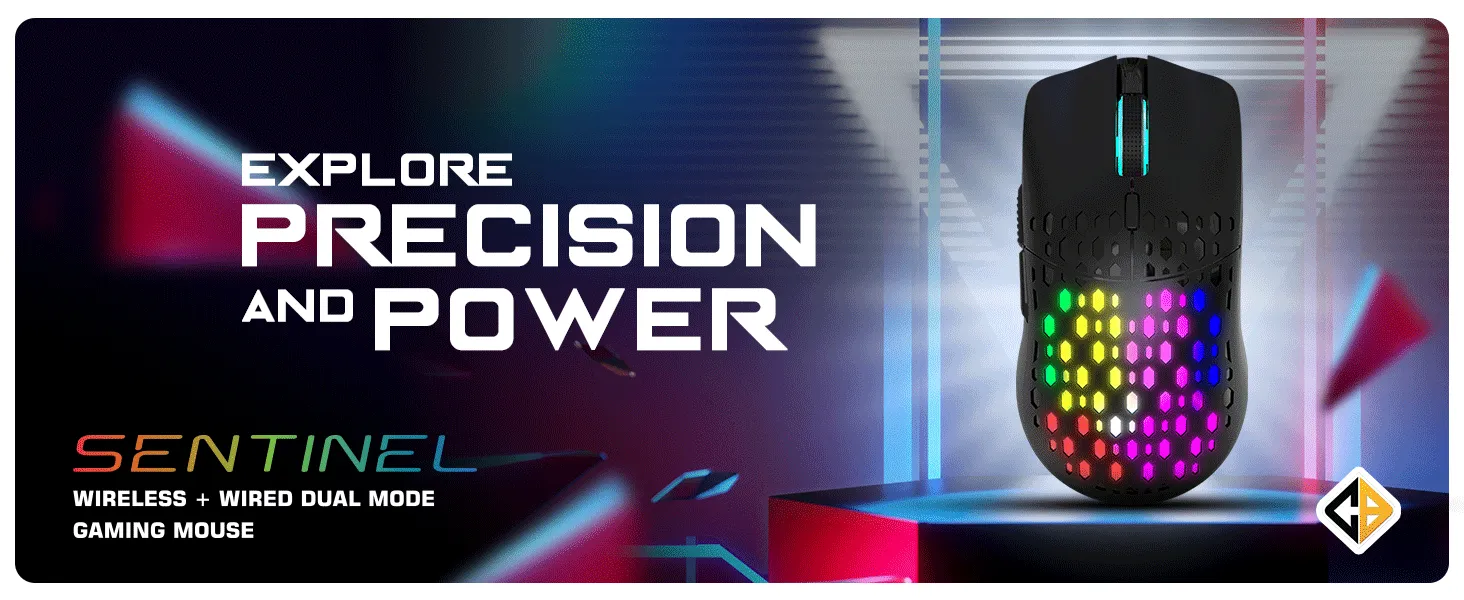 Cosmic Byte Sentinel RGB Wireless + Wired Dual Mode Gaming Mouse overview 1