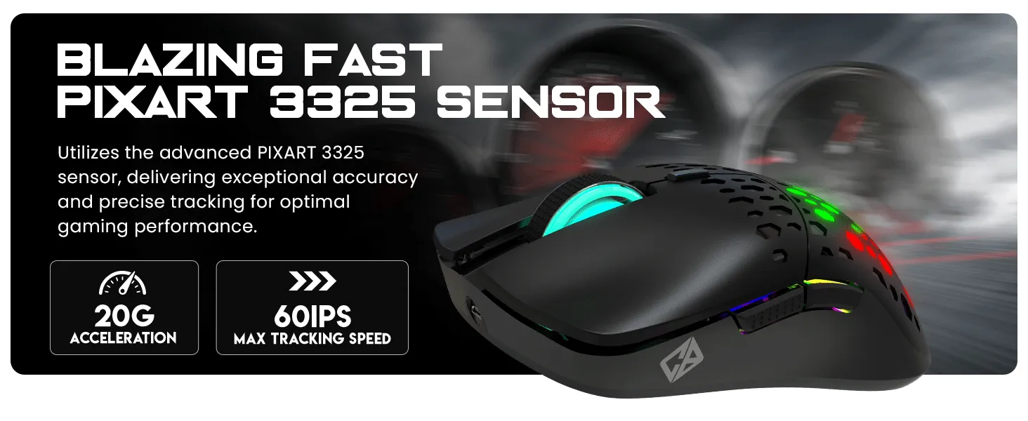 Cosmic Byte Sentinel RGB Wireless + Wired Dual Mode Gaming Mouse overview 2