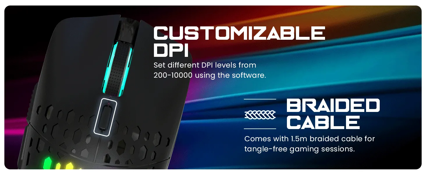 Cosmic Byte Sentinel RGB Wireless + Wired Dual Mode Gaming Mouse overview 6