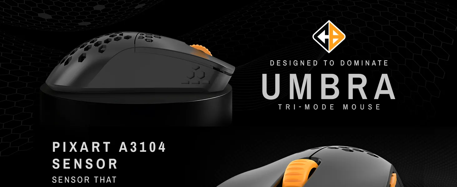 Cosmic Byte Umbra Tri-Mode Wireless Gaming Mouse (Black) overview 1