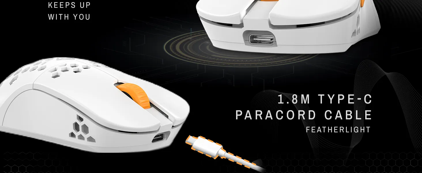 Cosmic Byte Umbra Tri-Mode Wireless Gaming Mouse (White) overview 2