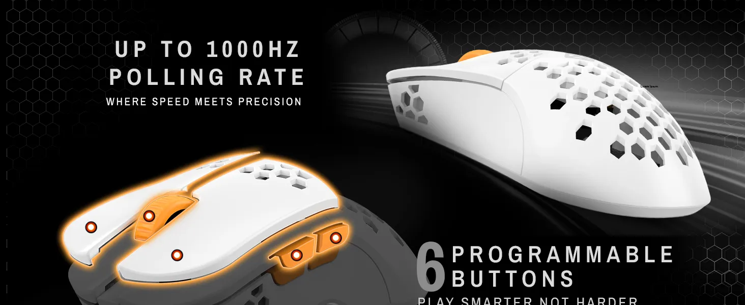Cosmic Byte Umbra Tri-Mode Wireless Gaming Mouse (White) overview 3