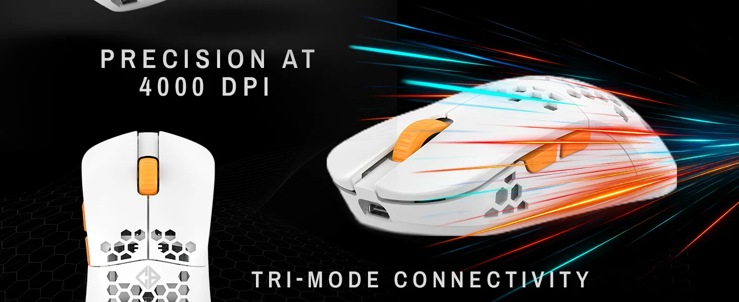 Cosmic Byte Umbra Tri-Mode Wireless Gaming Mouse (White) overview 5