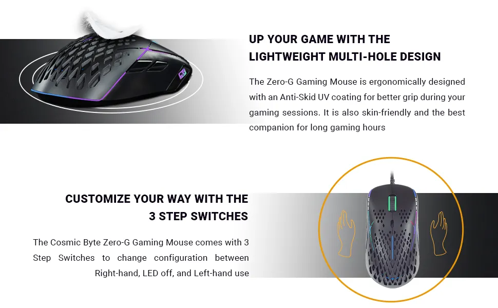 Cosmic Byte Zero-G Lightweight RGB 12400 DPI Gaming Mouse with PIXART 3327 Sensor, Ascended Cord, Software overview 4
