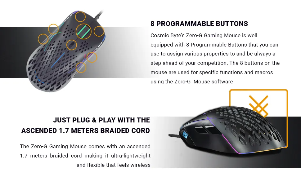 Cosmic Byte Zero-G Lightweight RGB 12400 DPI Gaming Mouse with PIXART 3327 Sensor, Ascended Cord, Software overview 5