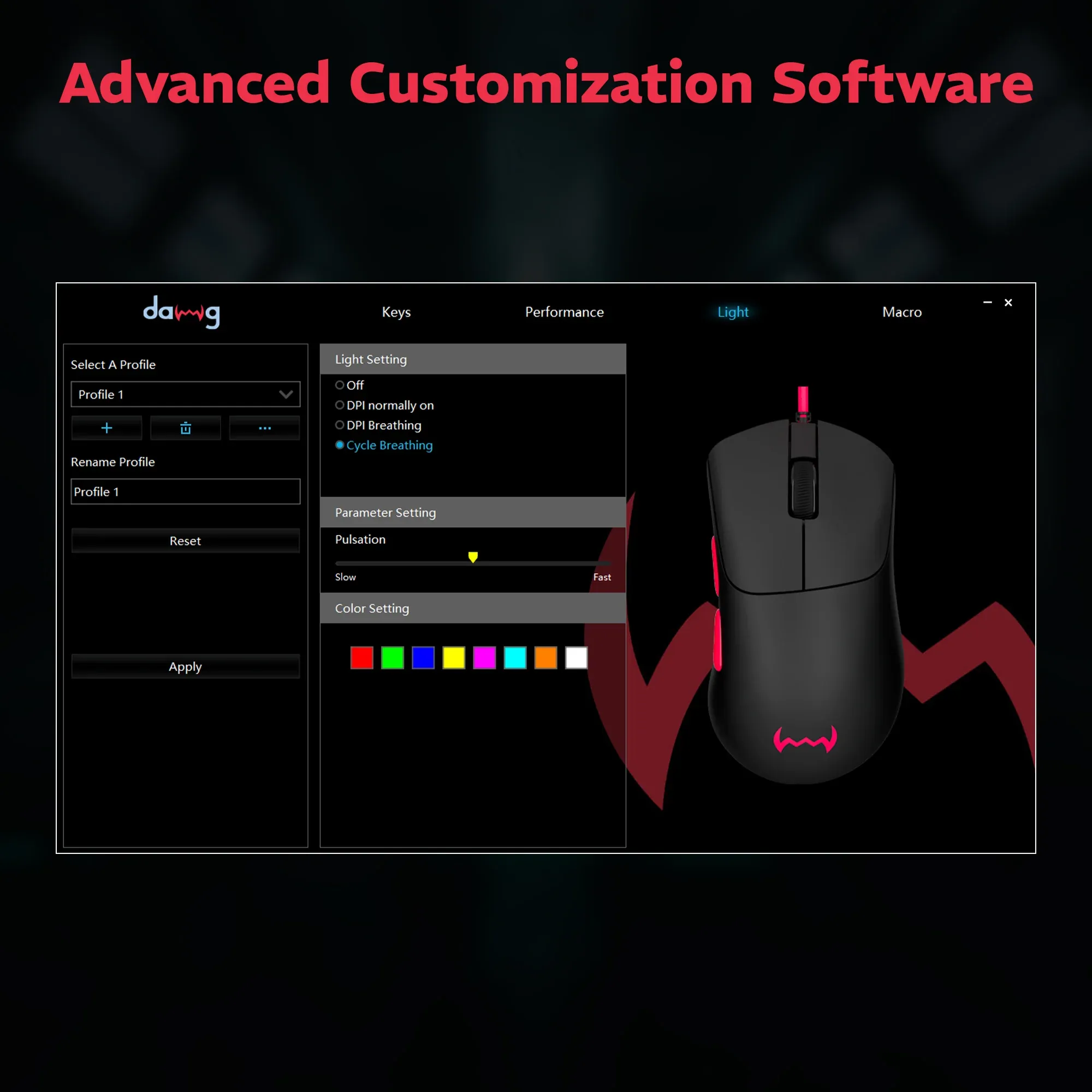 Dawg Slay 25 Gaming Mouse (Red) overview 6