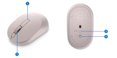 Dell MS3320W Wireless Mouse Ash Pink overview 3