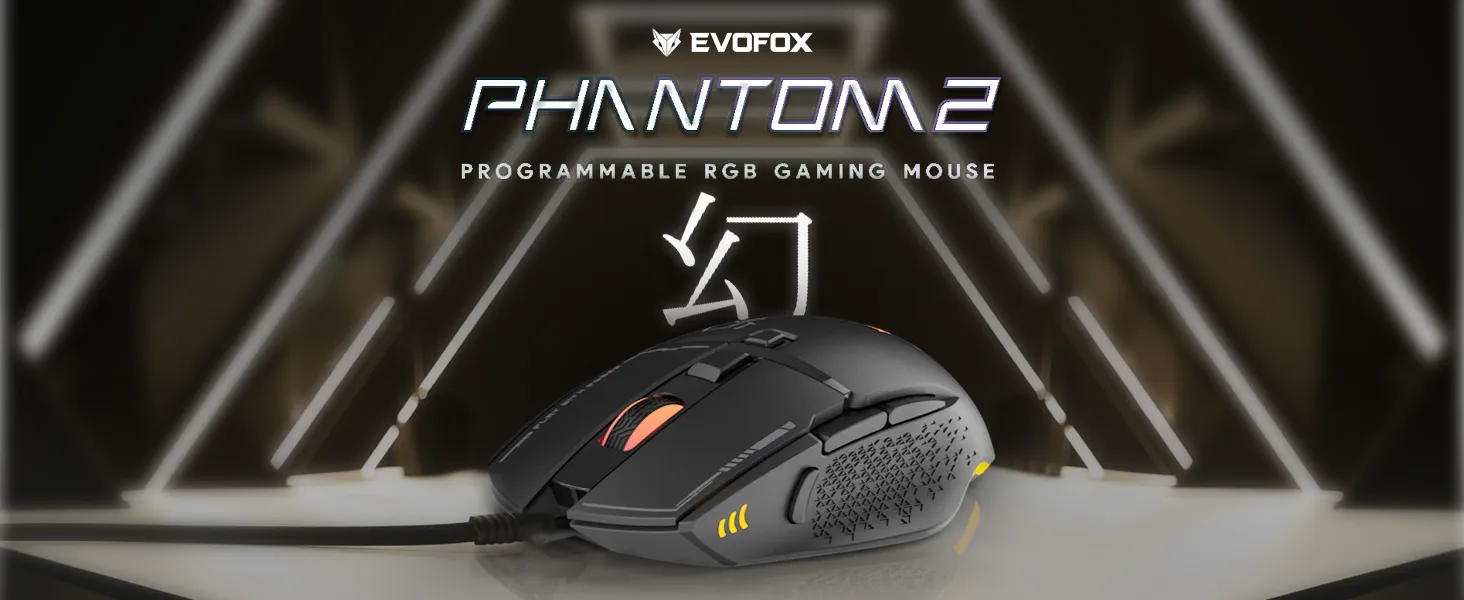 EvoFox Phantom 2 Programmable Wired Gaming Mouse - (Black) overview 1