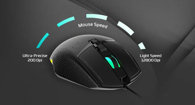 EvoFox Phantom 2 Programmable Wired Gaming Mouse - (Black) overview 2