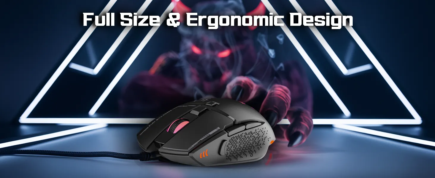 EvoFox Phantom 2 Programmable Wired Gaming Mouse - (Black) overview 5