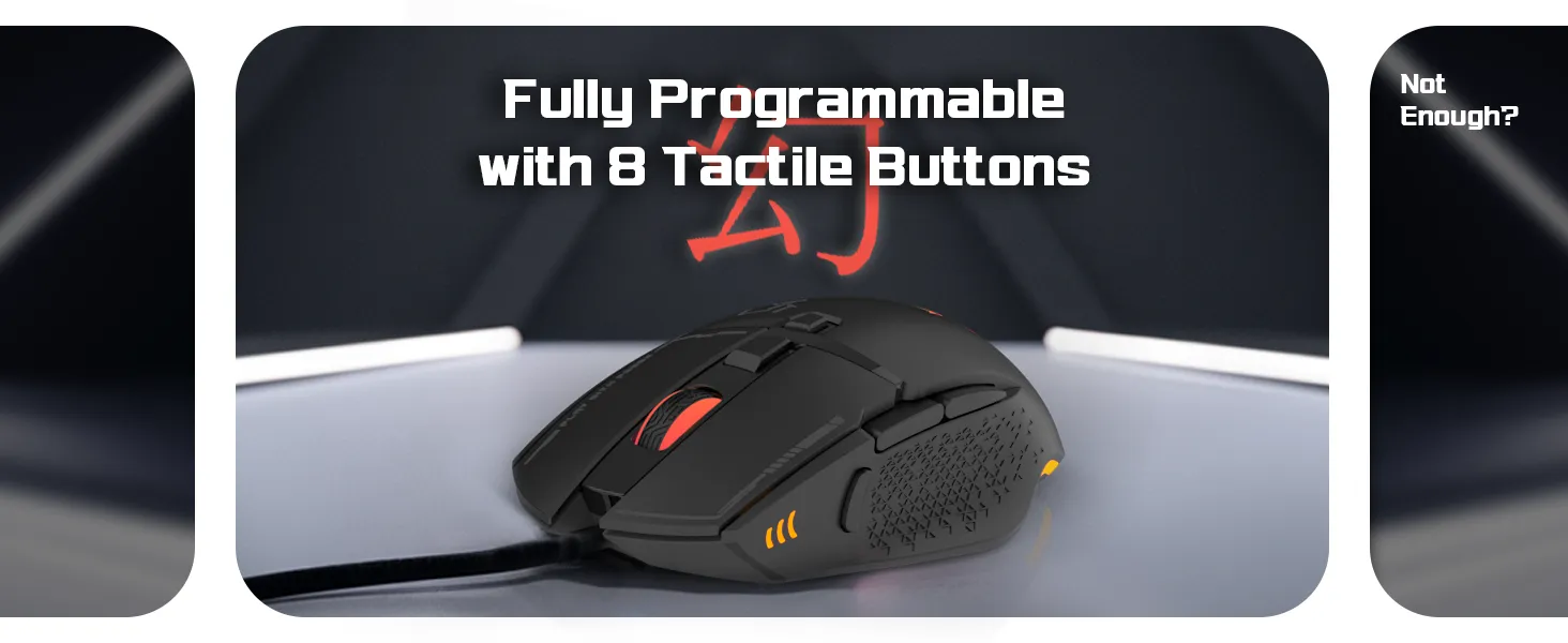 EvoFox Phantom 2 Programmable Wired Gaming Mouse - (Black) overview 8